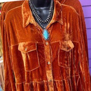 Velvet Rufflede Shirt-Blouse